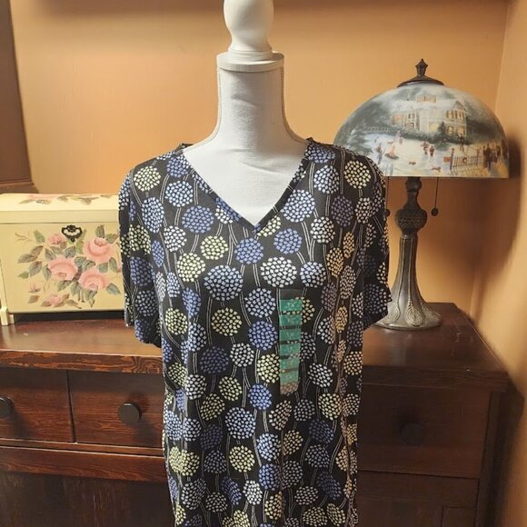 Jones New York Women's Floral-Print Short-Sleeve Top - Picture 2 of 10